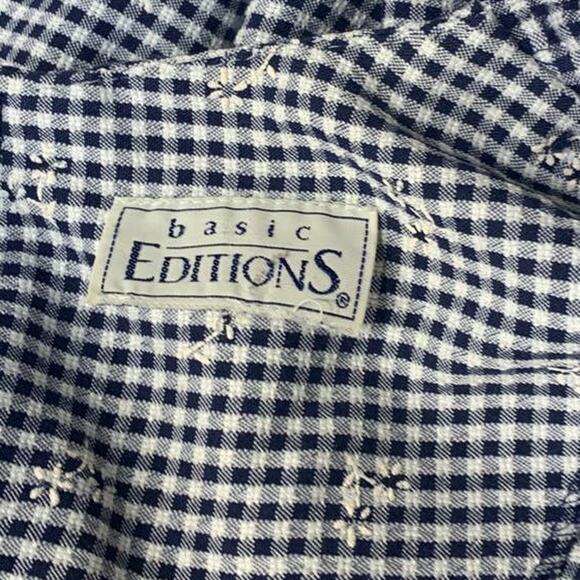 Vintage 1990s XL Basic Edition Black White Plaid Layered Look Short Sleeve Dress - Picture 4 of 4